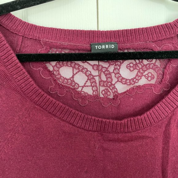 Women's Torrid Sweater with Lace Detail - Picture 3 of 4